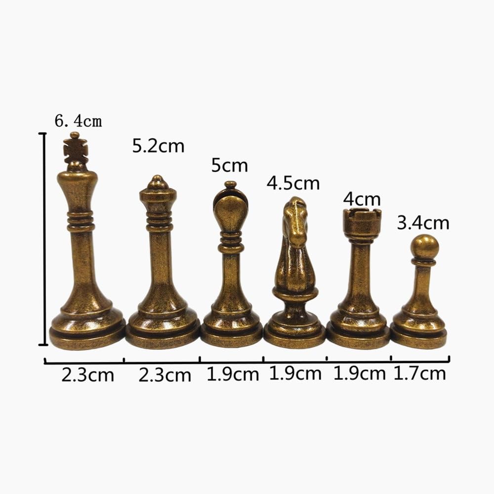 Juego de ajedrez de Madera de 15,5'' con ajedrez de Metal Plegable Ajedrez