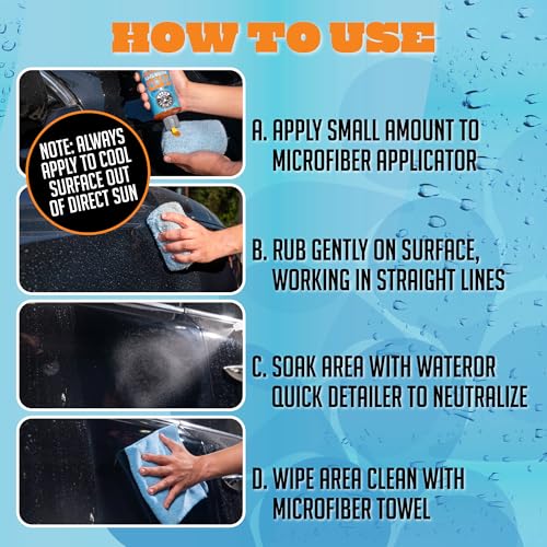 Image of Chemical Guys Heavy Duty Water Spot Remover Kit for Paint, Glass, and Metal: Removes Mineral Residue and Surface Buildup; Includes 16 oz Gel Formula, 2 Microfiber Applicator Pads, and 3 Workhorse Towe