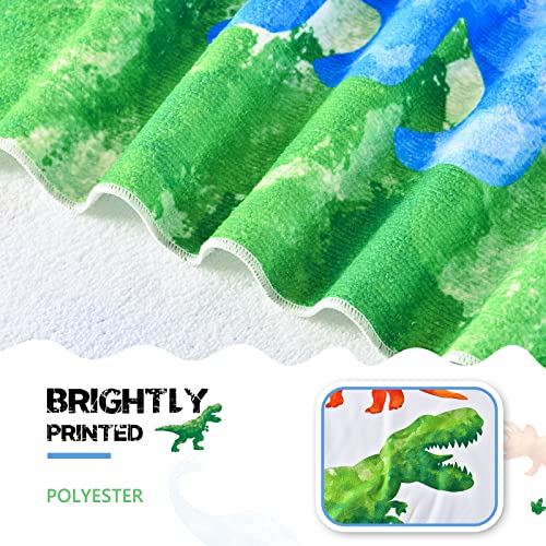 Wernnsai Dinosaur Beach Towel - Watercolor Dino 30” X 60” Polyester Camping Towels For Boys Kids Quick Dry Ultra Absorbent Super Soft Beach Blanket Pool Travel Swimming Bath Shower Towel #TOP2