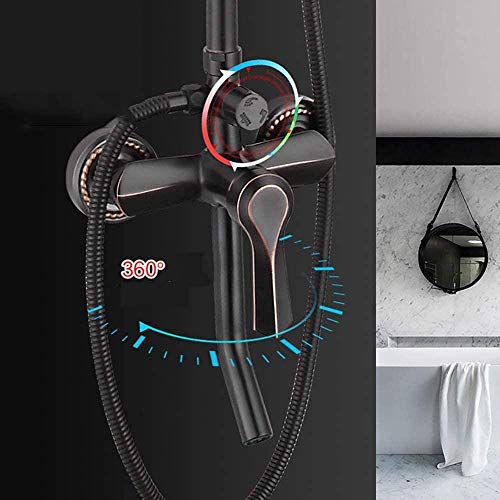 Ensemble de robinet de douche complet avec pommeau de douche fixe et mitigeur moderne - 7