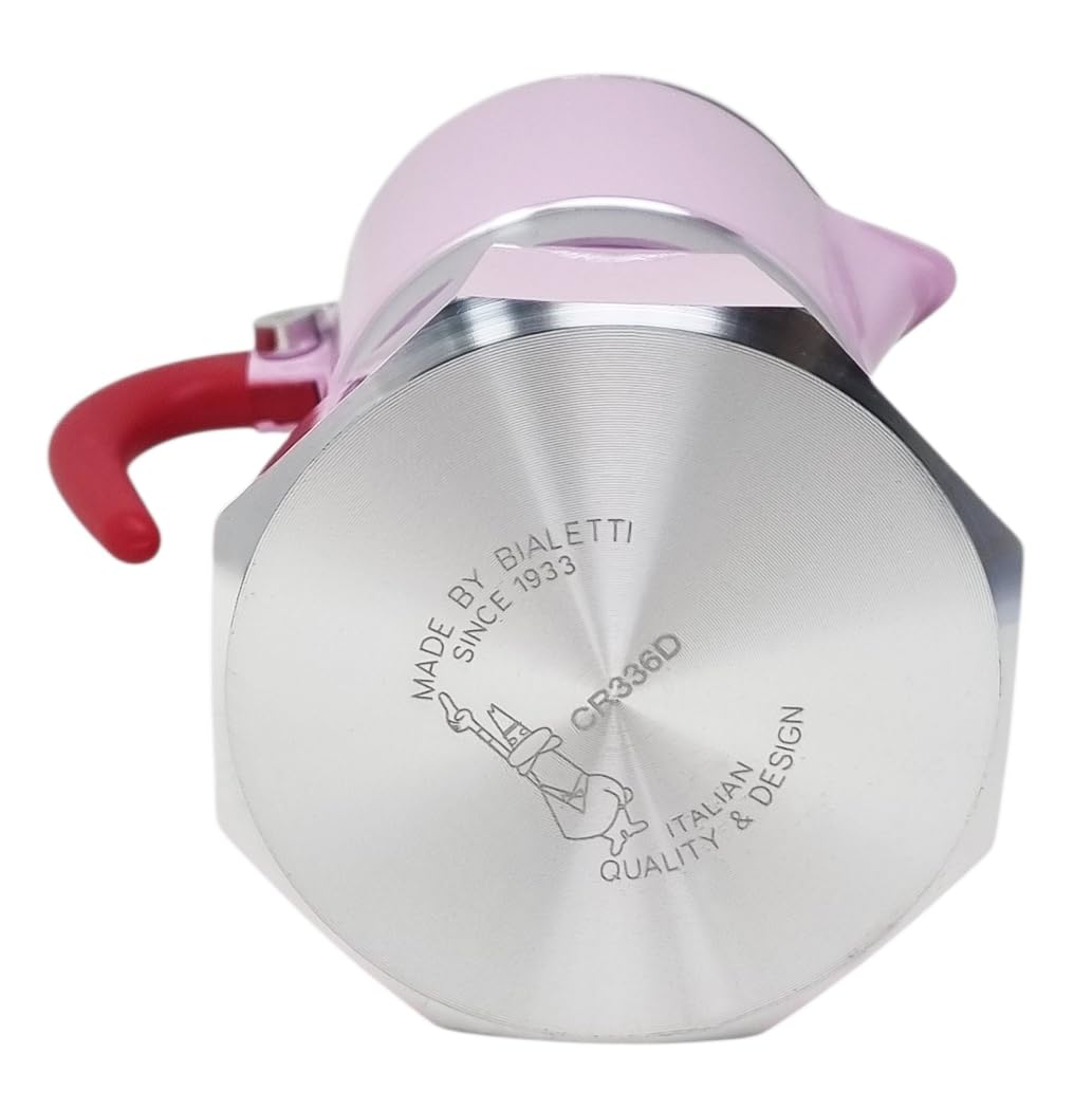Bialetti Cafetière italienne Amore Mio Rainbow 3 tasses, Rouge cerises, Aluminium, 130 ml, Préparation manuelle