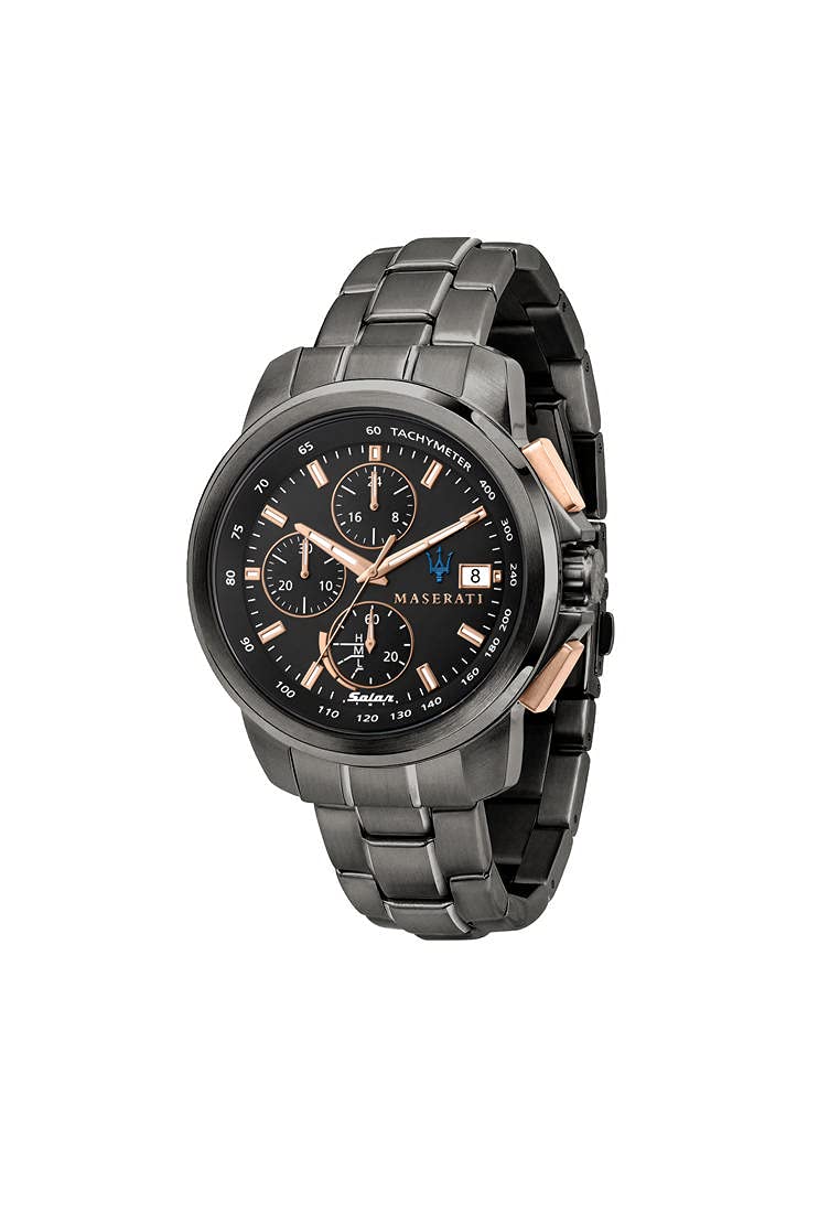 MaseratiReloj Hombre, Colección SUCCESSO Solar, Cuarzo, Solo Tiempo, en Acero, PVD Gris - R8873645001