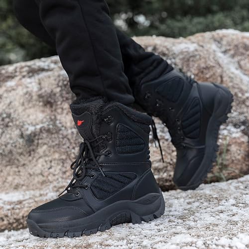 Winter Work Boots,Outdoor High Top Cold-Weather Warm Snow Boots for Men,Comfortable Slip Resistant Snow Shoes for Mens Waterproof,for Camping/Hiking4