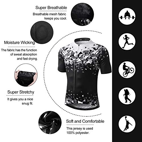 INBIKE Conjunto masculino de jérsei de ciclismo de manga curta respirável com shorts acolchoados
