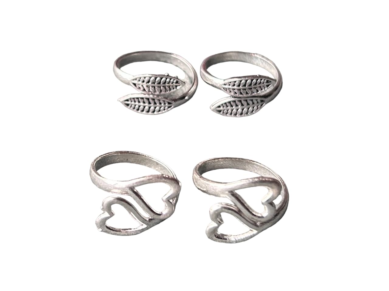 Women & Girls Metal Fancy Glossy finish Toe Ring Adjustable Bichiya/Leg Finger Ring-Combo-2 (A_C_P_110736_Silver)-image-10