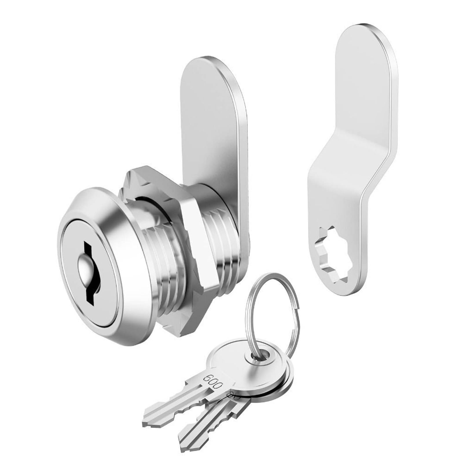 Stainless Steel Flat Straight Brackets 2Sets Storage Tool Zinc Alloy RV Lock with Keys Cabinet Locks Mailbox for Door for Wood