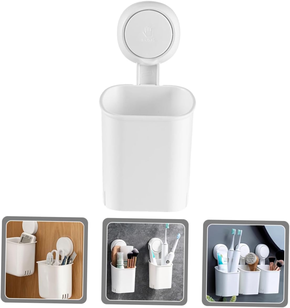 5pcs Wall Toothbrush Holders Suction Cup Abs Punch- Toothbrush Mount Bathroom Organizer