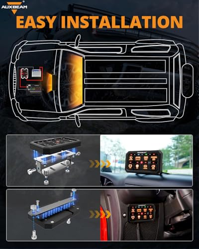 Image of Auxbeam 8 Gang Switch Panel RA80XL 5In Large Easy Control of Add‑On Devices