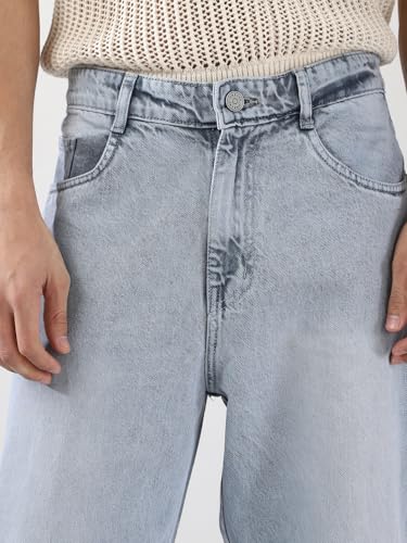 Image of Urbano Fashion Men's Loose Baggy Fit Cut and Sew Panelled Jeans Non-Stretchable