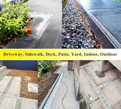 Drenaje de canal para exteriores: kit rectangular de acero inoxidable para entradas 5