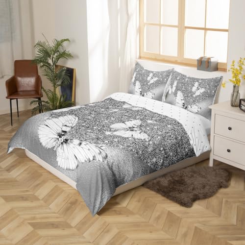 Housse de couette papillon lit double pour chambre d'enfant cosy - 4