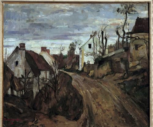 Art mural oeuvre dimpression une route de village à Auvers sur oise Cézanne 60x90cm