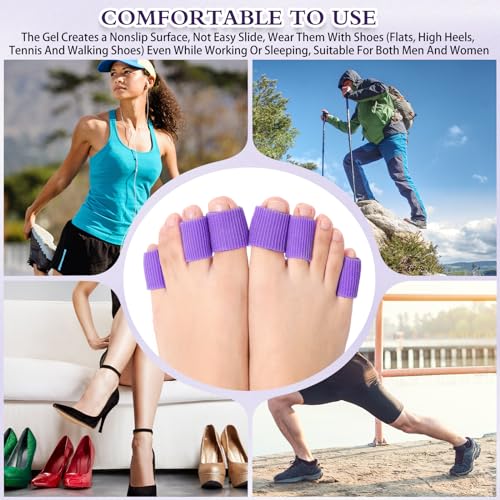 Image of Blulu 24 Pieces Toe Tubes 0.98 Inches Cushion Tube Corn Pads for Toes Sleeves Soft Gel Protectors for Cushions Corns Blisters Calluses 3 Size(Purple,Assorted Sizes)