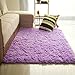 Bibabo25 - Tappeto a pelo lungo in tessuto felpato, antiscivolo, ideale per il soggiorno, morbido tappeto da collocare sul pavimento davanti alla porta, Poliestere, Purple, 60cm by 120cm