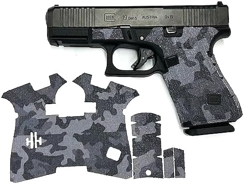 Handleitgrips Gun Grip Tape Compatible with Glock 19/23 Gen 5/Gen 5 MOS - Black Urban Camo Edge Series Pistol Grip Tape, Gun Skins, Veteran Owned, Made in USA