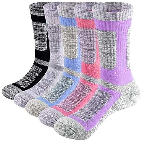 YUEDGE Women's Cushioned Hiking Socks - 5 Pairs Cover
