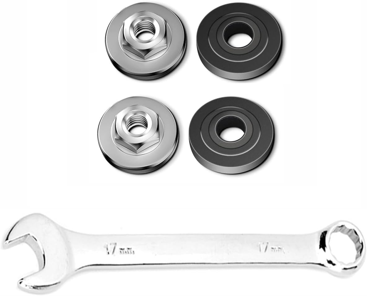 Suitable for modifying flange nuts for 100 type angle grinders, 4-PC stainless steel hexagonal pressure plate covers, and open-end wrenches ZDAYOZ