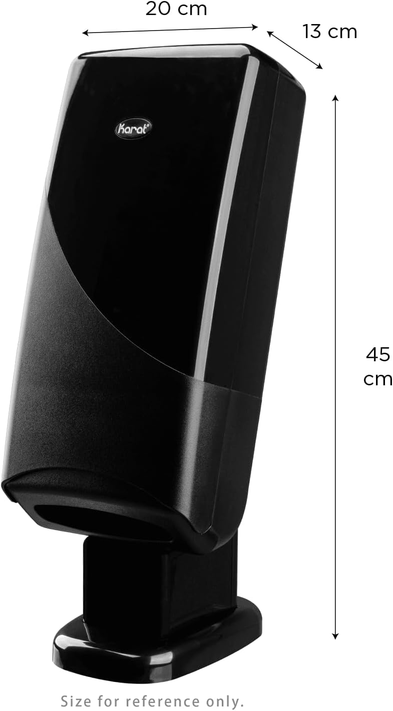 Karat Elegant Interfold Napkin Dispenser - Sleek Black Tabletop/Stand Holder - Durable, One-at-a-Time Dispensing for Restaurants & Commercial Use - 1 Unit, KN-IFDS3