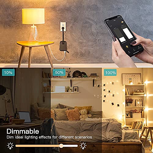 TREATLIFE Double prise en main intelligente extérieure, 2 Chaussettes de contrôle réglables individuelles, 600W, Compatible avec Alexa & Chez Google, IP64 pour les lampes à cordes, lampe de plancher, lampe