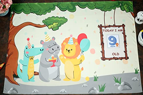 Image of NEW COMERS Milestone Cotton Baby Blanket & Props for Monthly Photoshoot, New Born Babies Soft Swaddle with 1-12 Month Cards, Ac Room Blanket for Summer /Winter /Multiuse, TC(150 /300) 135x115 cm - 407