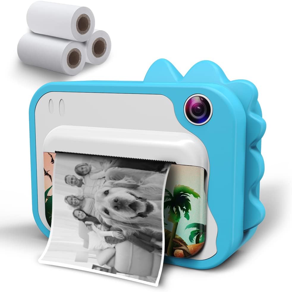 ushining instant print camera for kids 12mp digital camera for kids aged 3 12 ink free printing video camera for kids 1080p 2 4 inch screen with 32gb