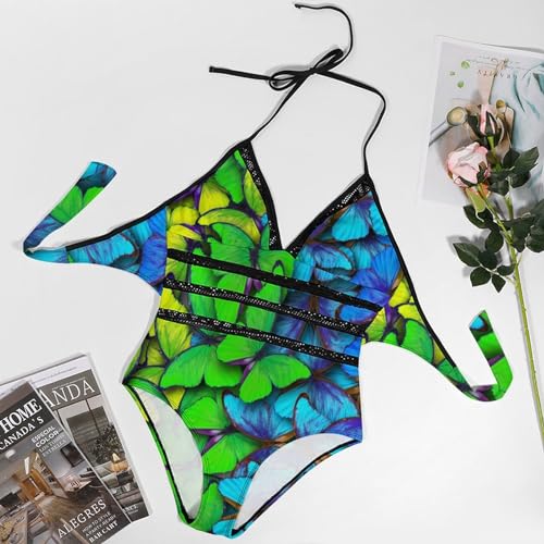Monokini violet papillon idéal pour vos journées de plage chic - 3