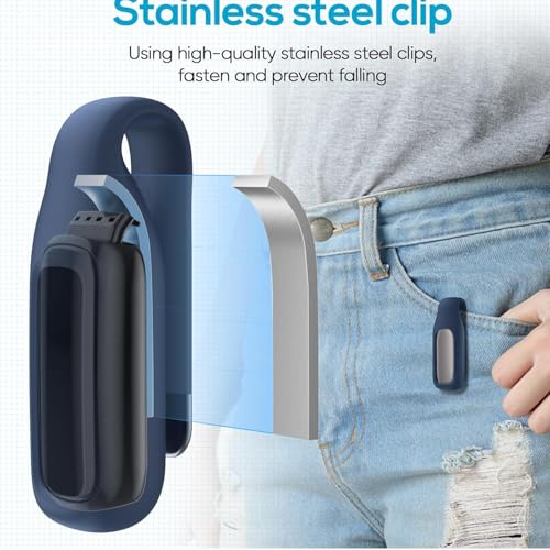 Blueshaweu Kompatibel mit PLAUD NotePin Sprachrekorder Clip Case, Weiche Silikon-Clip-Hülle mit Verschluss für NotePin AI-Sprachrekorder (Blau)