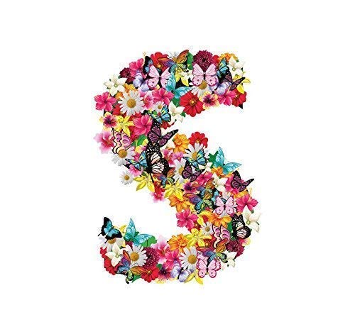 Adesivi Murali Vinilici Per Cameretta – Lettera Z Con Fiori E Farfalle, 15 Cm, Lucidi, Made In Italy – Personalizzazione Nomi Bambina