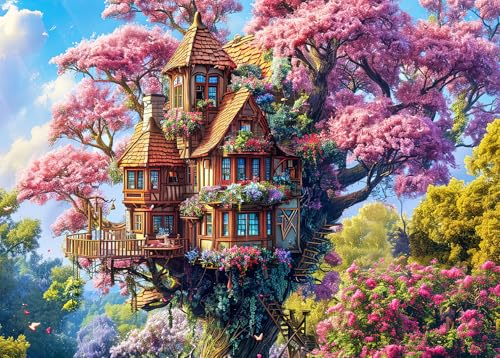 Puzzle 1000 Teile für Erwachsene, klassisches Lernspiel-Blumenbaum-Wunderschönes Dekoration Puzzle Geschenke