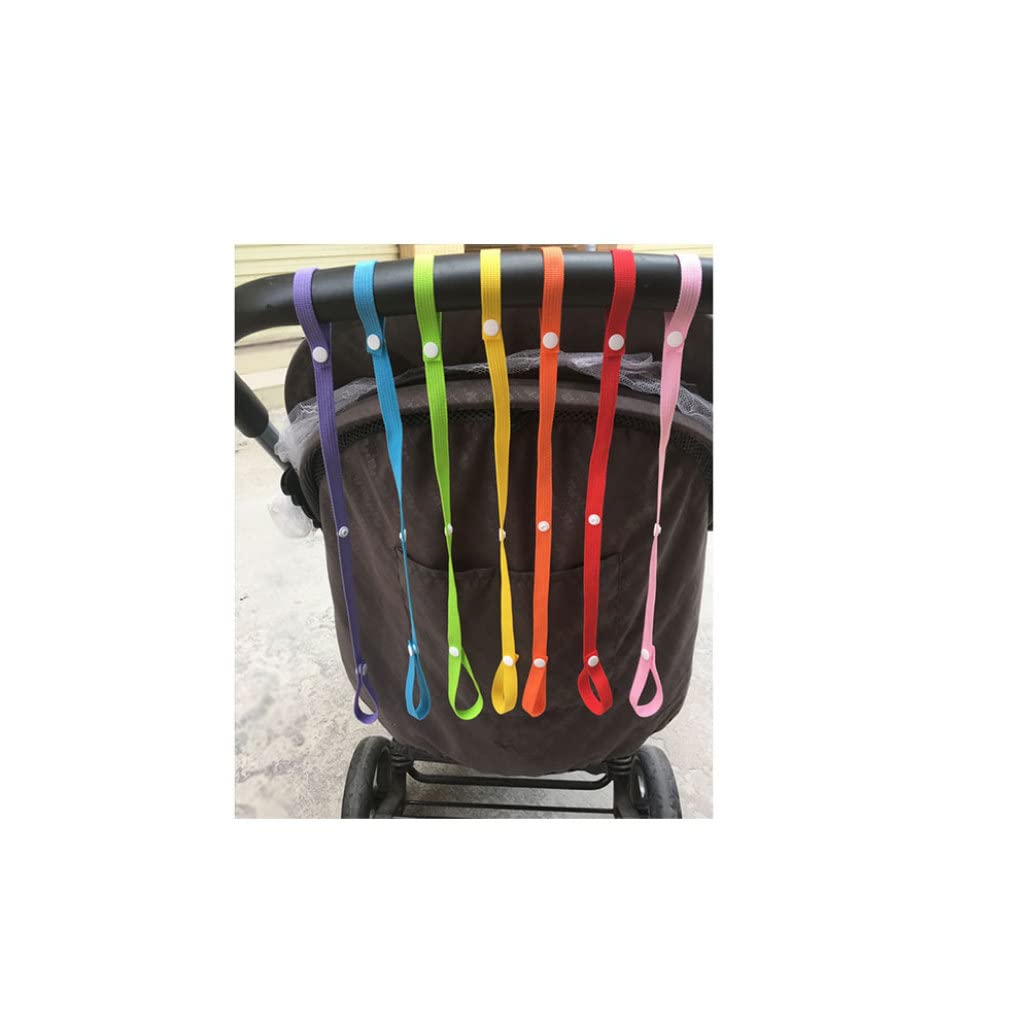 Cinghie per passeggino, 2 cinghie regolabili per appendere giocattoli, cinghia con fibbia resistente alla caduta per giocattoli, tazza, bottiglia (60 cm, colore casuale)