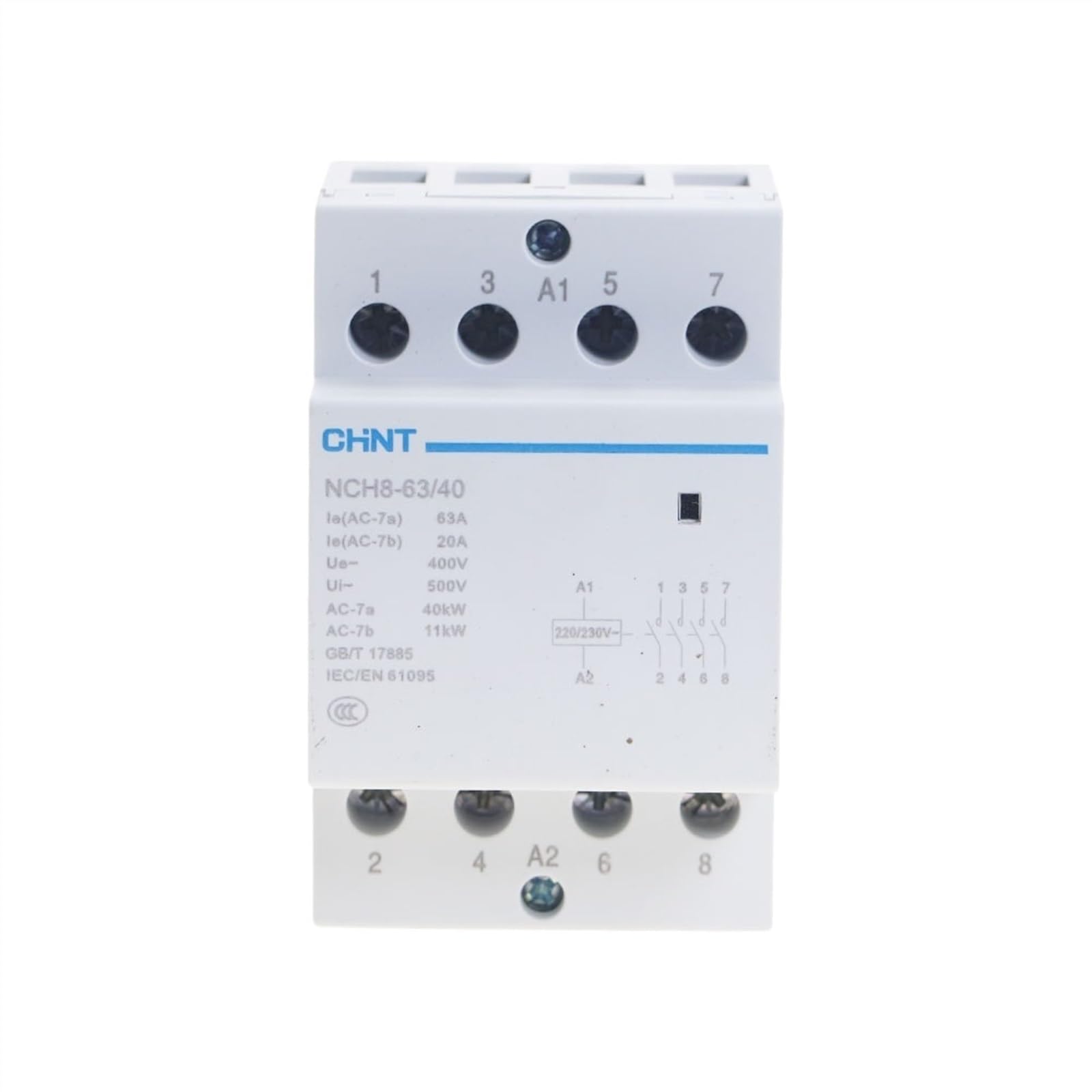KNIUWMBMH NCH8-63/40 4 Pole 63A 4NO DIN Rail contactor Household Modular contactors Modular AC Contactor