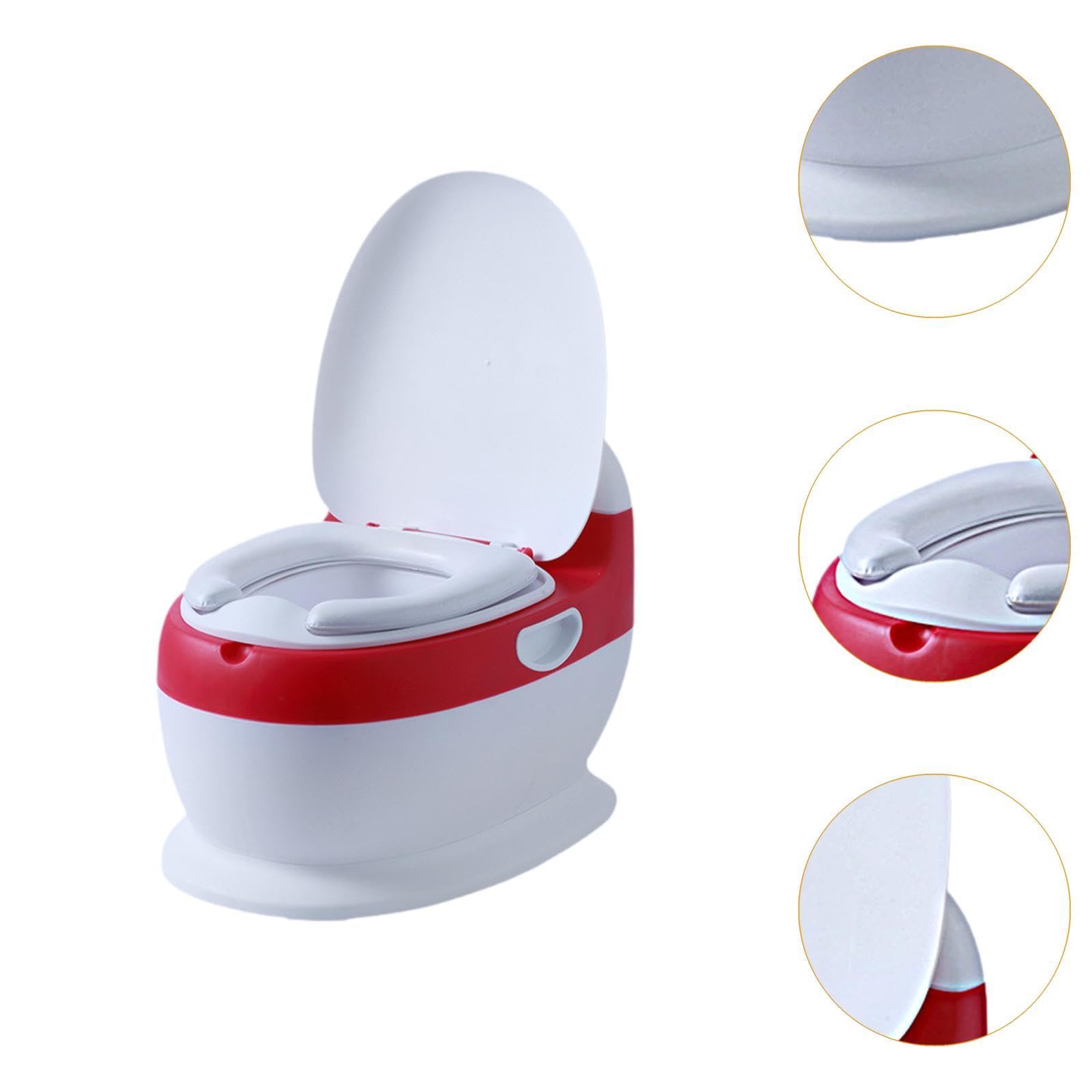 Gralara Potty Training Toilet Kinder Toilettensitz Kleinkind Töpfchen Toilettenstuhl Realistische Optik Ergonomisch mit Weichem PVC Sitz für Jungen Mädch, Rot