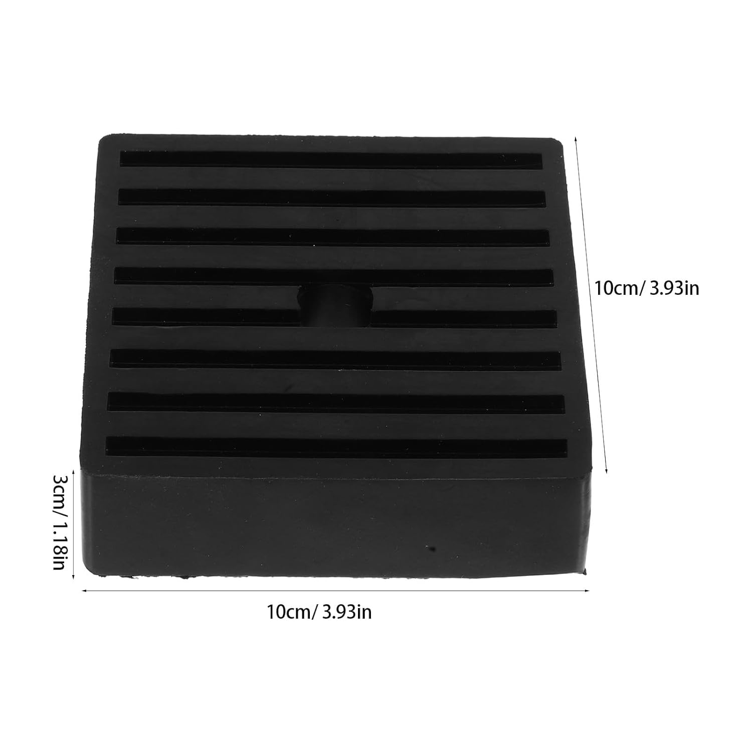 BETOOKY 4pcs 10x10x3cm Black Solid Rubber Anti-Vibration Pads with 1.5cm Center Hole, Compressor Shock Absorbing Mat for Air Compressors, Generators, and Industrial Equipment