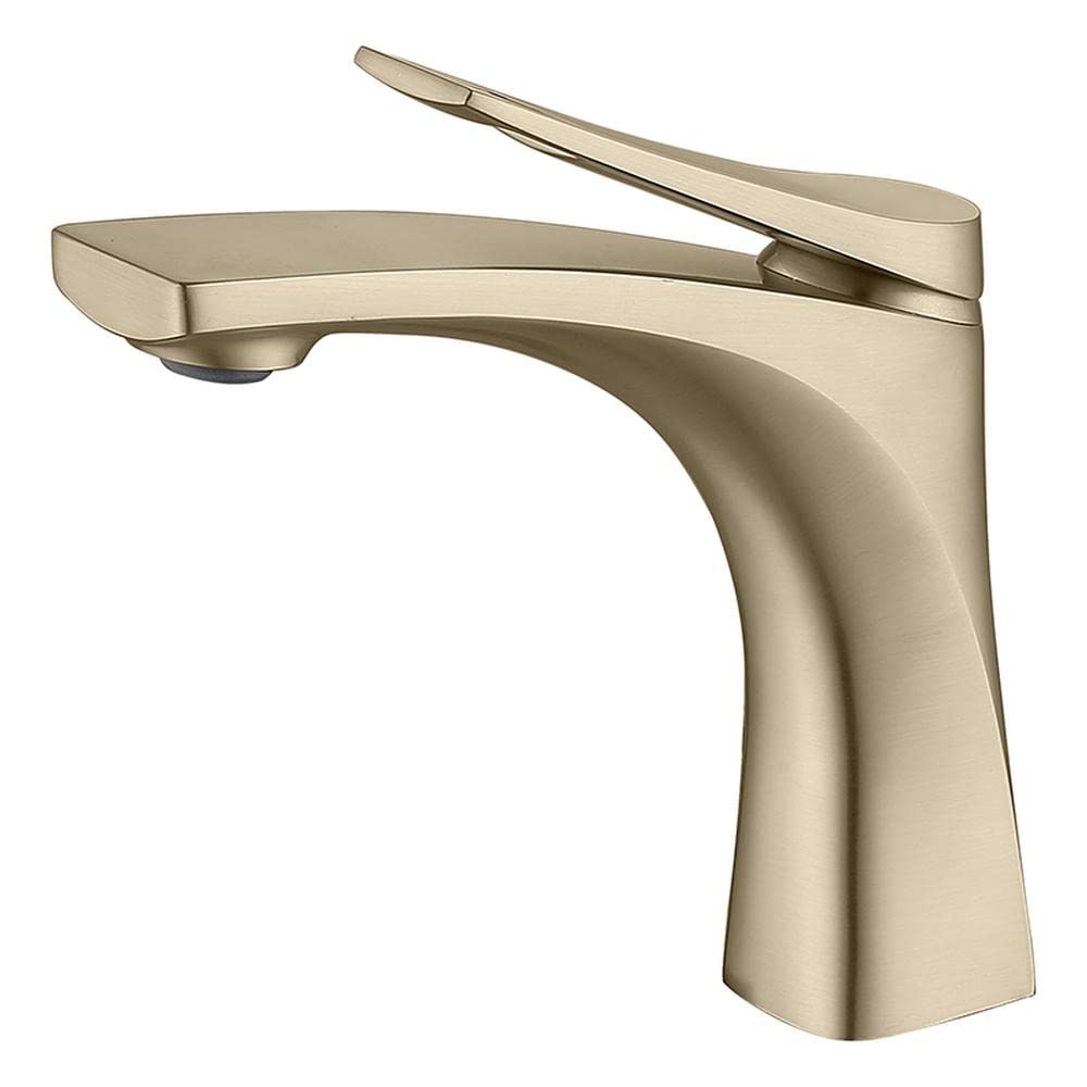 Mitigeur de lavabo en laiton mitigeur de salle de bain doré avec bec 140 mm économiseur d'eau