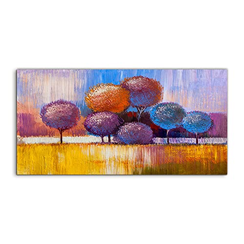 Tableau acrylique 120x60cm océan nature et arbre pour décoration murale