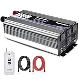 Cantonape 3000W Power Inverter 12V to 110V/120V DC to AC with LCD Display, Remote Controller and 4 x AC Outlets Car Adapter for Car Truck Boat RV Off Grid Solar System
