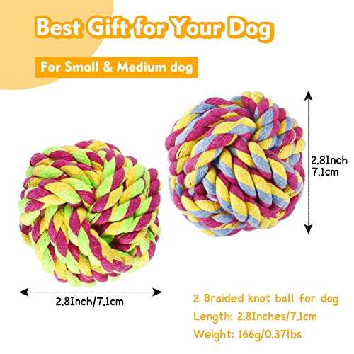 Vivifying Hund Seil Ball, 2 Stück Kaubälle aus Geflochtener Baumwolle für Hunde Zahnreinigung