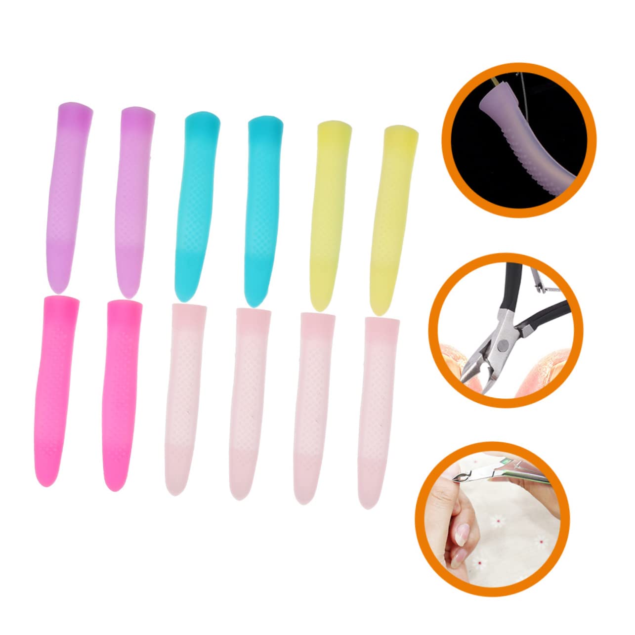 KALLORY 24 Pairs Nail Scissors Handle Protective Cover Cuticle Cutter Handle Cover Cuticle Scissor Handle Cover Silicone Nail Tools Nail Cutter Handle Cover Protector Non-slip