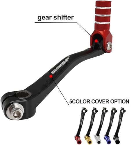 Miniatura 10 de JFG RACING Pedal de palanca de cambios plegable para motocicleta, CNC universal para RM DRZ 50cc - 125cc CRF XR KX KLX TTR PW SSR Apollo TAO TAO SDG