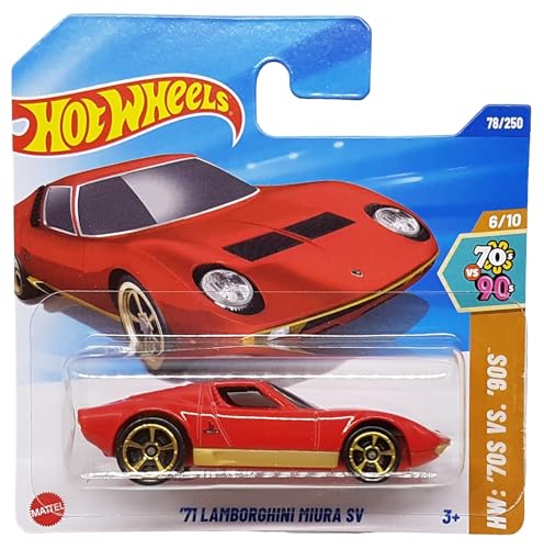 Hot Wheels - ´71 Lamborghini Miura SV - HW: ´70s vs. `90s 6/10 - HYX22 - Short Card - Rojo - Mattel 2025-1:64