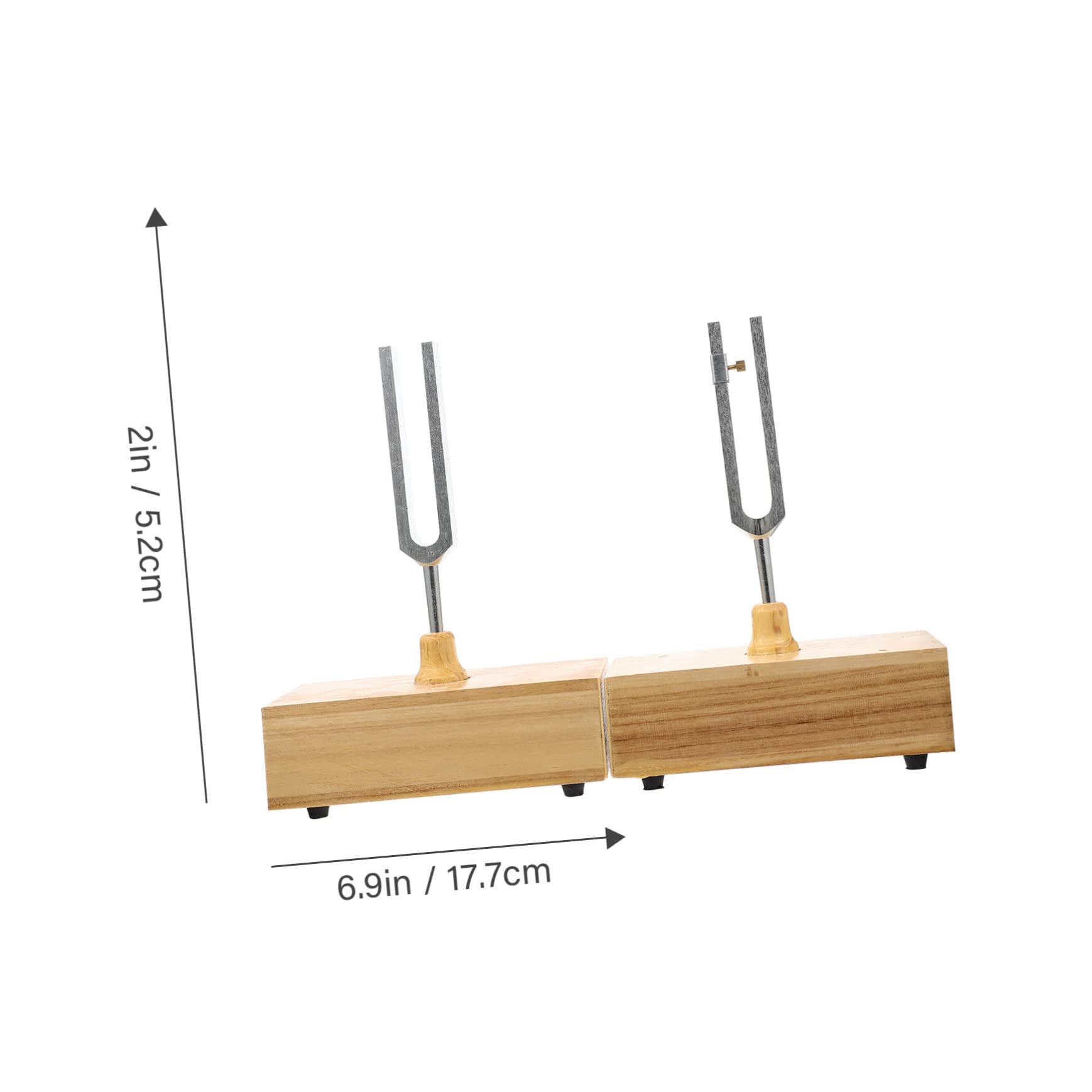 ibasenice Sturdy Metal and Wood Tuning Fork Set Acoustic Experiment Instrument Hammer for Education