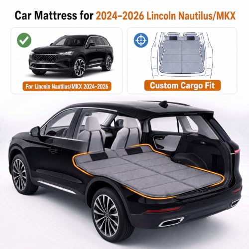Image of Car Mattress for 2024-2026 Lincoln Nautilus /MKX, Upgraded Non-Inflatable Thickened Foam SUV Car Camping Mattress, Foldable Trunk Sleeping Pad Car Bed Mattress for Road Trips Camping Travel