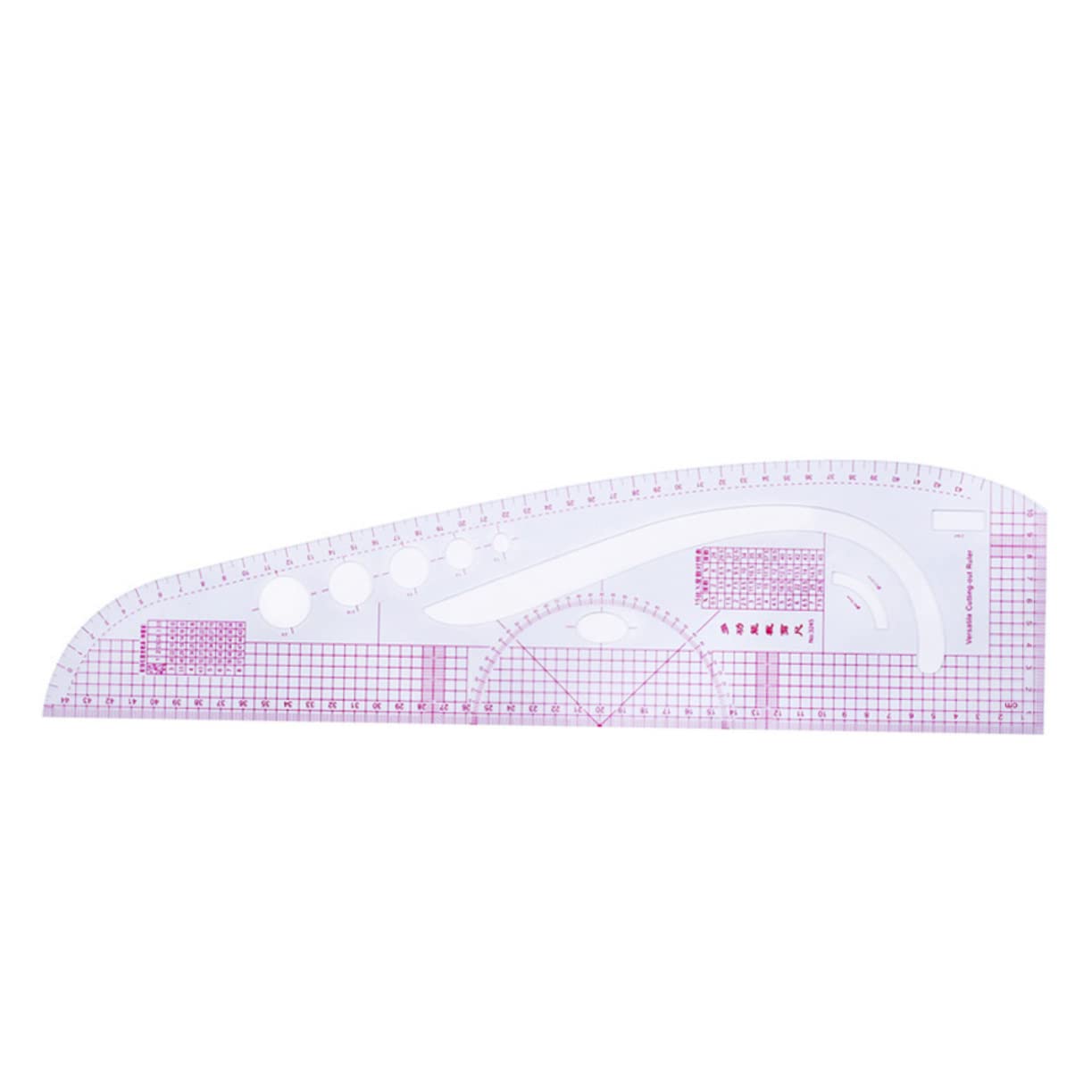 HOMSFOU 7 Stück Nählineal aus Kunststoff Flexibel und Präzise zum Zeichnen und Zuschneiden für Schnittmuster Kleidung und Schneiderei