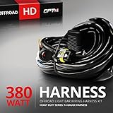 OPT7 LED Light Bar Heavy Duty Wiring Harness 14 Gauge 380W Dual Wiring Harness w/Switch for Off Road - 11ft Dimmer Strobe 80ft Range Plug and Play Waterproof Relay Splitter