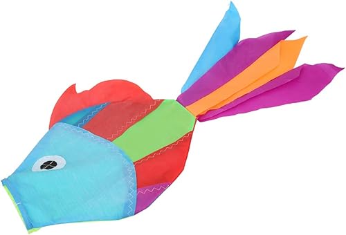 Keenso Tela de poliéster y cosido juntos Windsock Spinner realista lindo pescado Windsock Spinner Accesorios de cometa Suministros de pista y campo