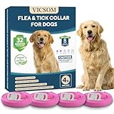 4 Pack Flea Collar for Dogs, Flea and Tick Collars for Dogs, 32 Months Flea and Tick Prevention for Dog, Dog Flea and Tick Treatment, Water-Resistant & Adjustable Flea Collar - Pink