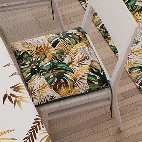 PETTI Artigiani Italiani - Lot de 6 Galettes de Chaise 40x40cm, Coussins de Chaises, Dessus de Chaise, Coussin de Chaise Intérieur et Extérieur avec...