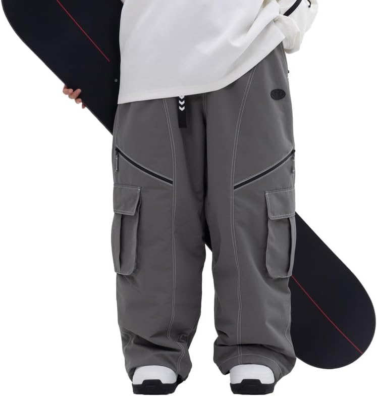 SNOWVERB Womens Mens Baggy Snowboard Ski Pants Loose Fit Cargo Winter Waterproof Streetwear Snow Pants