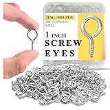 1 Zoll / 25mm Edelstahl Schraubösen Ösenschraube, Klein Schraubösen - Edelstahl Ösenschrauben für Holz, Weihnachtsdekorationen, Innen & Außen zum Aufhängen von Kunstwerken, Wanddekorationen (100)