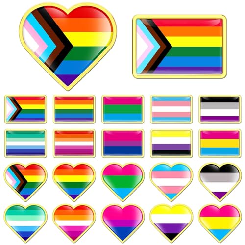 DTOFOOT 36Pcs Rainbow Enamel Pins Bulk Gay Pride Heart Flag Lapel Pins LGBT Badges Buttons Lesbian Gay Bisexual Transgender Brooch Pins for Pride Month Activities Accessories